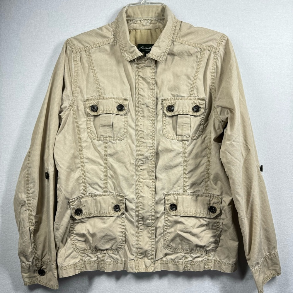 Eddie Bauer Military Women’s Medium Tan Jacket Seattle USA